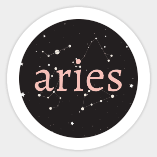 Aries Zodiac Star Circle Sticker